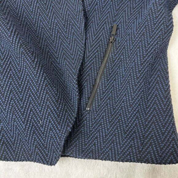 Halogen Women's Size S Open Front Waterfall Blazer Black Navy Chevron Zig Zag - Picture 4 of 10